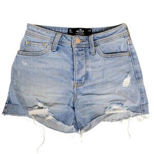 Hollister Jean Shorts Button Fly Curvy Ultra High-Rise Mom Short 3” Womens 00/23